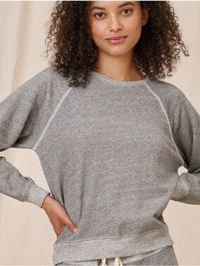 THE GREAT. Light Gray (varsity grey) cropped Crewneck Sweatshirt size 2